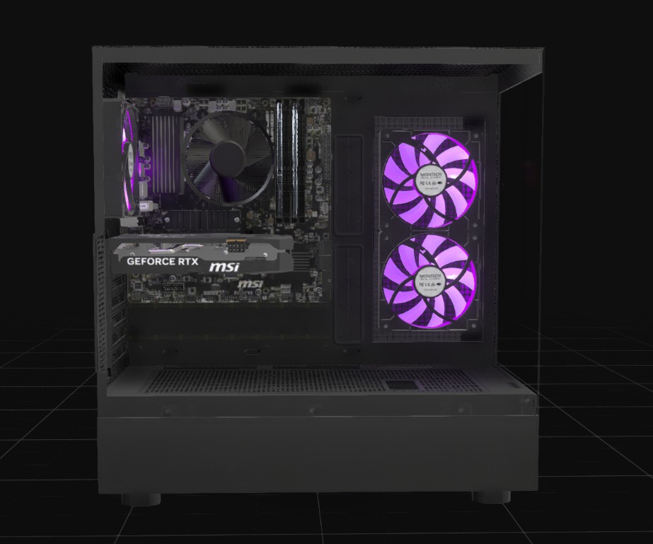 Apex V1 gaming PC — side window